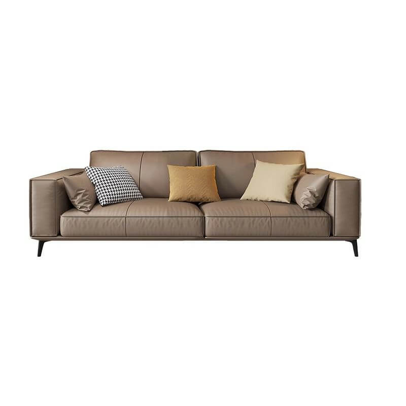 Comfortable leather sofa in living room