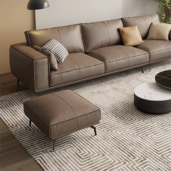 Sofa with plush pillows