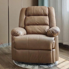 Scalable padded recliner in black upholstery