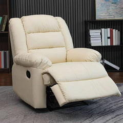 Padded recliner featuring solid color design