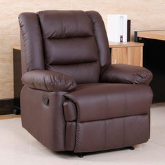 Comfortable padded recliner in living space