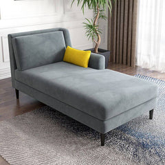 Scandinavian chaise lounge chair in grey upholstery