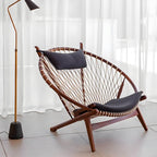 Chic interior design featuring Papasan chair