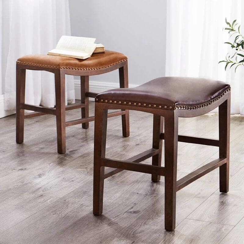 Scandinavian leatherette ottoman