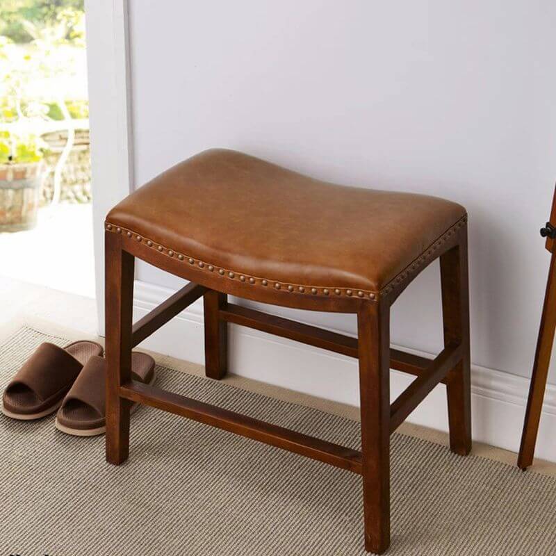 Rectangular ottoman with nailhead embellishments