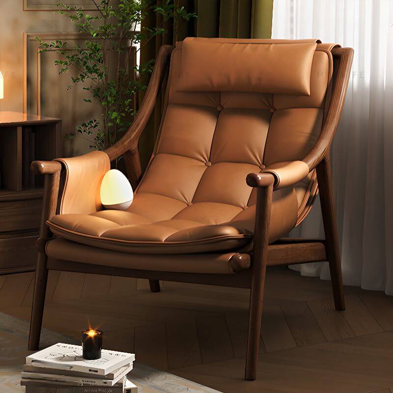 Non Rocker Recliners Scandinavian Solid Color Padded Recliner Armchair with Timber Frame and ...