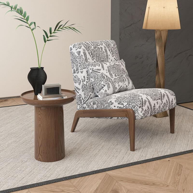 Scandinavian reclining lounge chair in cream