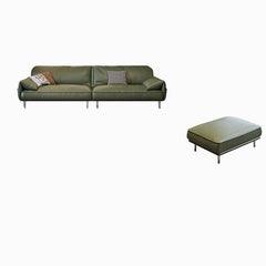 Olive green sofa couch in contemporary living room