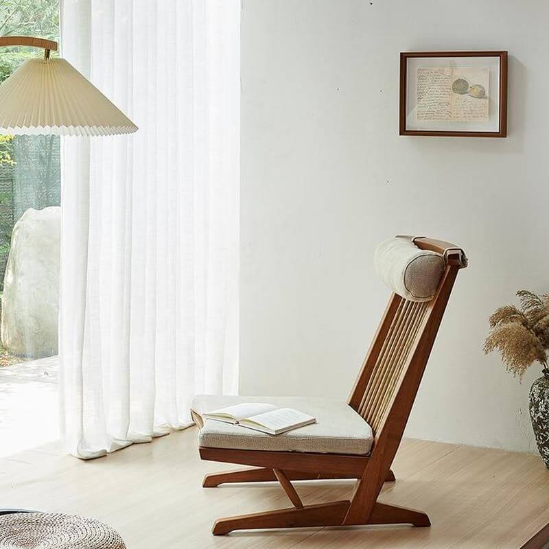 Kratzfester Kleiner Sessel aus Eschenholz mit Baumwollbezug - Traditionelles Design Zweitbild