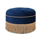 Flannel upholstered pouf in multiple colors