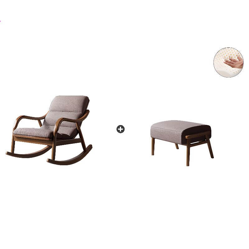 Modern indoor rocking chair with track arm in light gray