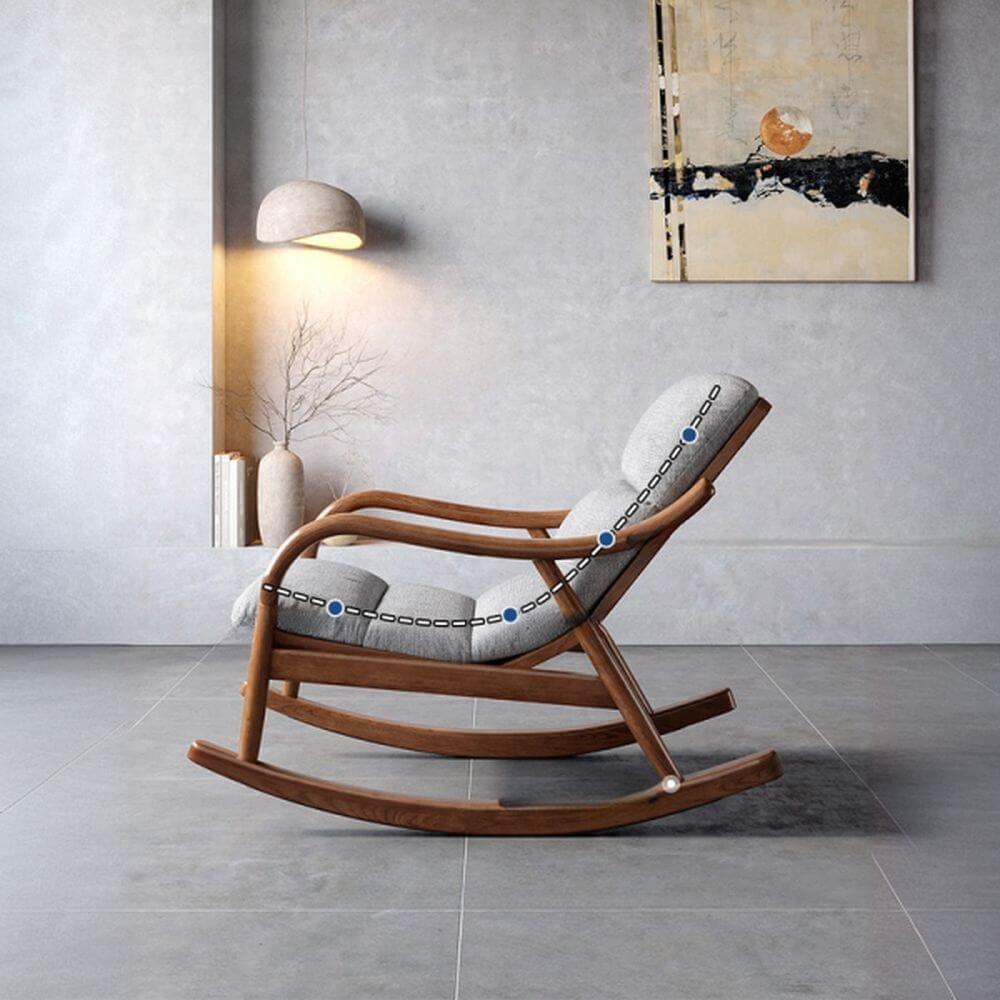 Stylish rocking chair with wooden legs