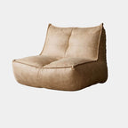 brown bean bag lounger in living room