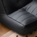 sofa with cream-colored bean bag