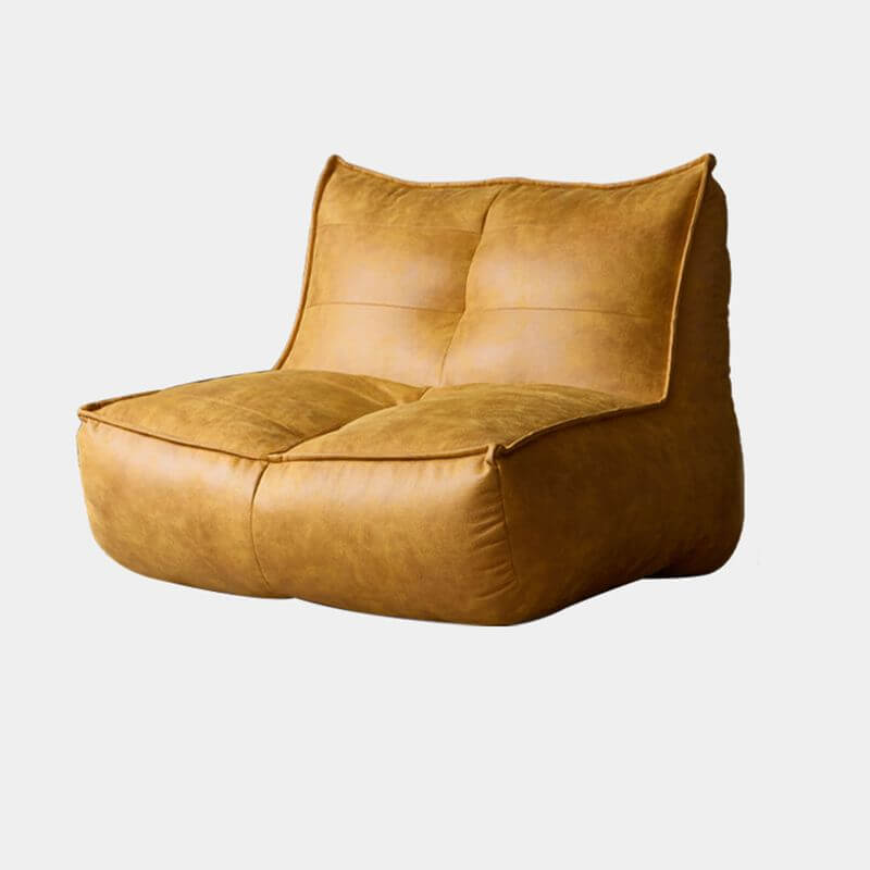 sofa with cream-colored bean bag