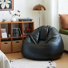 Sepia bean bag chair with ottoman