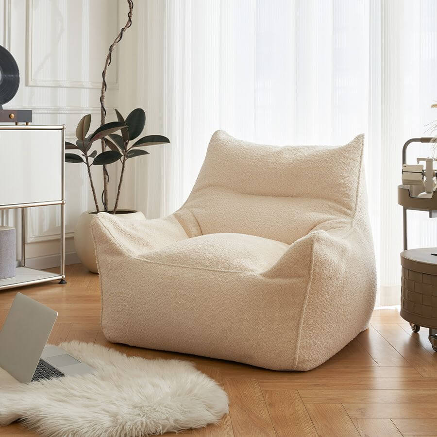 Citrus Color Sherpa Bean Bag Chair for one