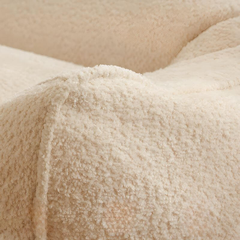Soft touch Sherpa upholstery close-up