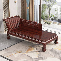 Brown wooden frame chaise chair