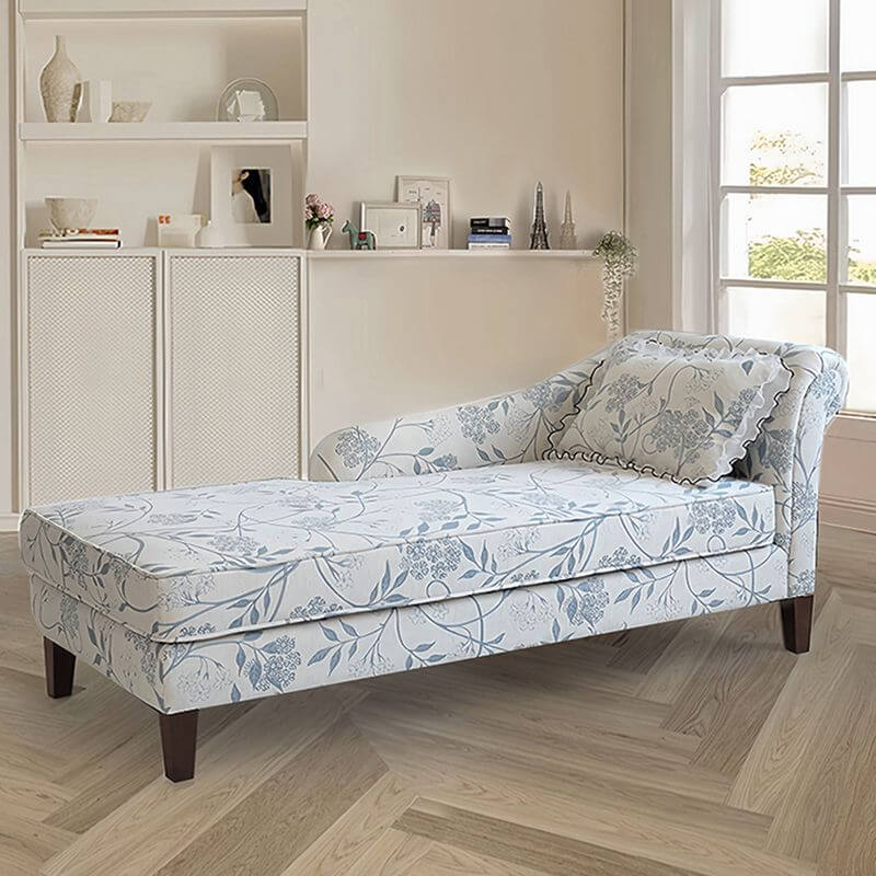Compact flower-patterned chaise for small rooms Main image