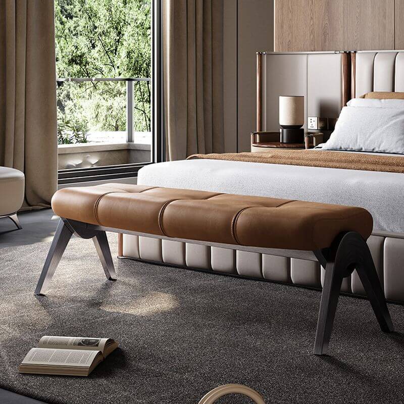 Elegant solid color bedroom bench