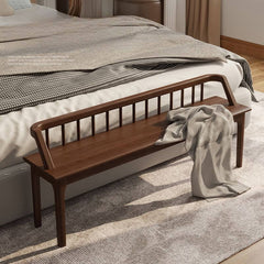 Sepia Contemporary Bedroom Bench with Arms and Rear Back