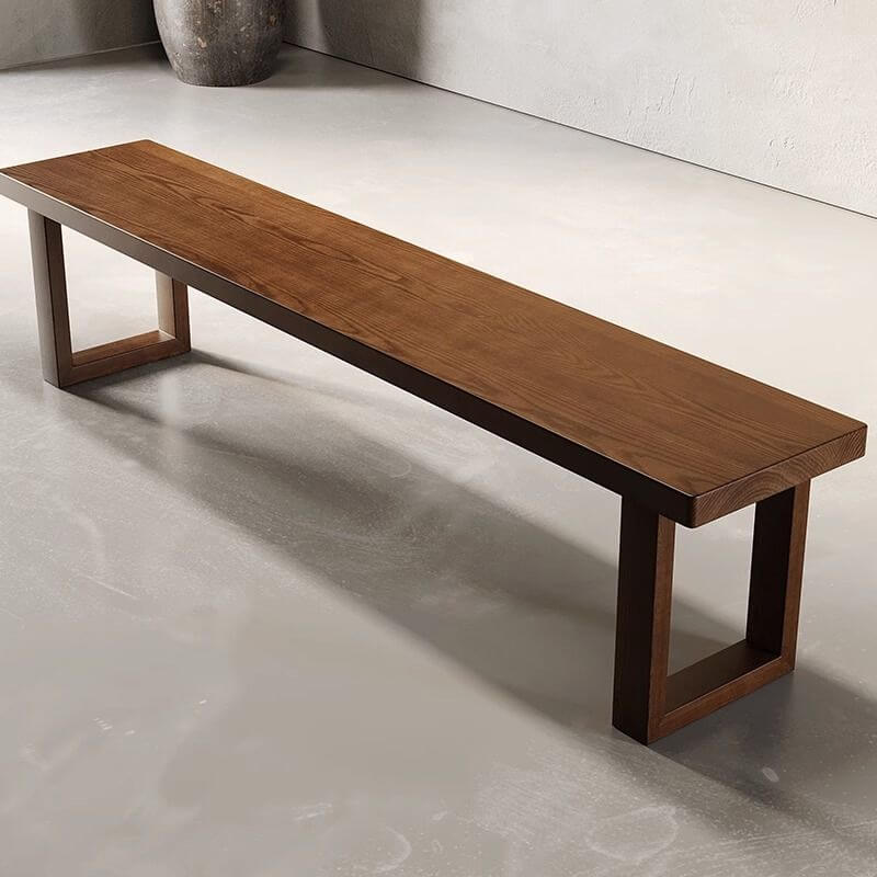 Sepia Minimalistische Holz Uni-Farbe Sitzbank Zweitbild