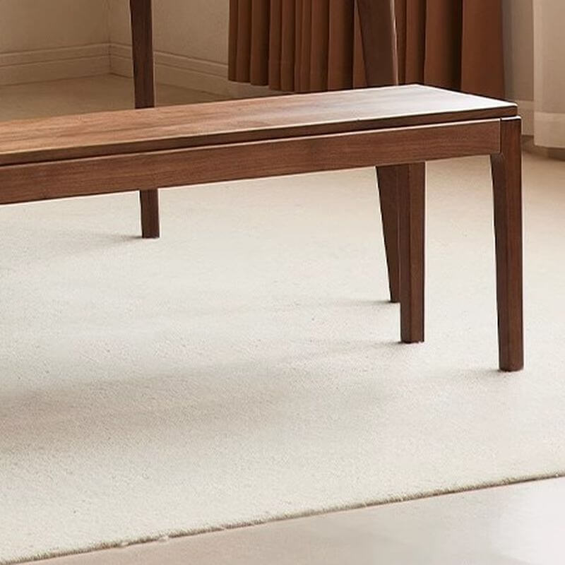 Modern dining bench in warm brown hue