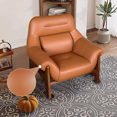 Stylish apricot color arm chair in a modern living room