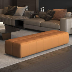 Contemporary solid color upholstered bench