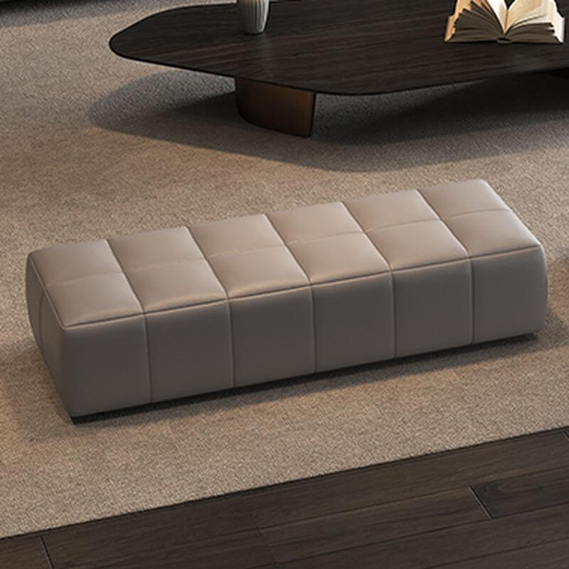 Elegant citrus color upholstered living room bench