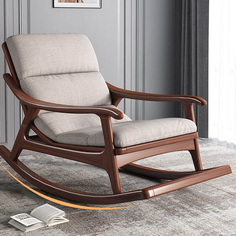 Simple dove grey rocking chair in modern living room