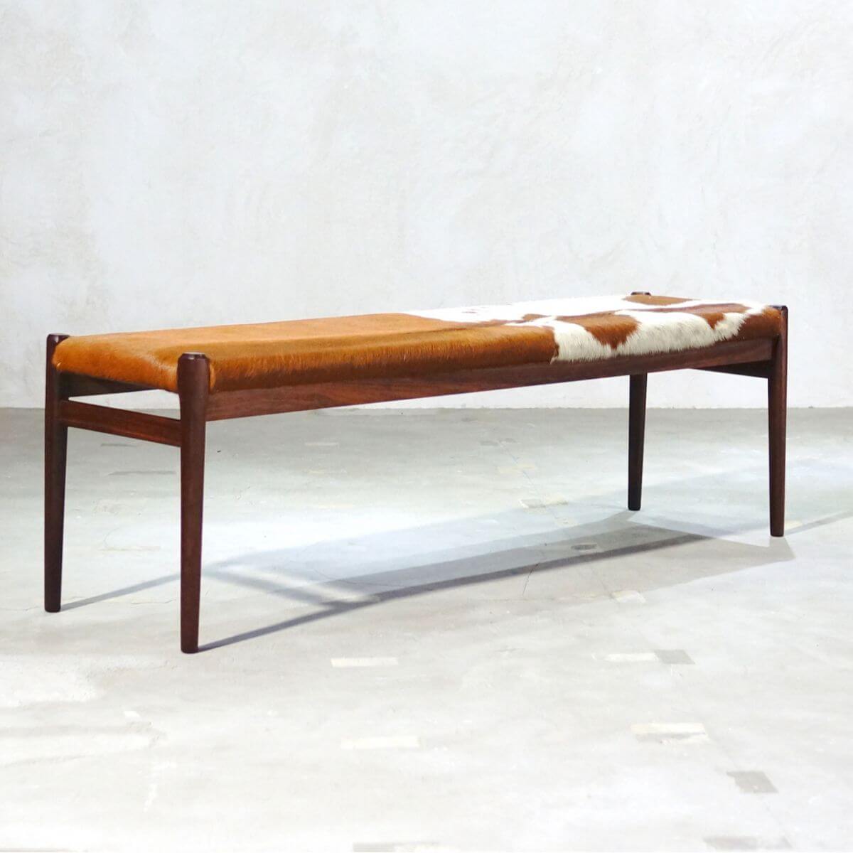 Einfache Espresso Holz Tierdruck Akzentbank Stuhl Zweitbild