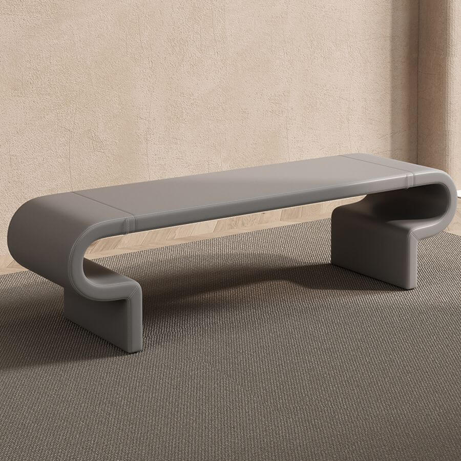 Modern gray indoor bench