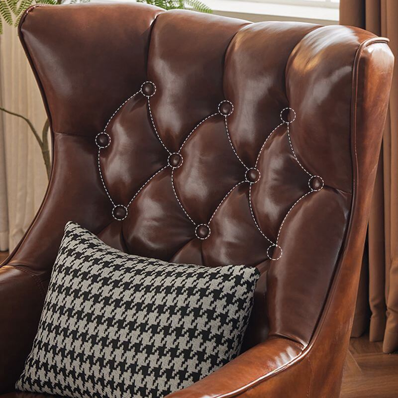 auburn wingback chair with armrest