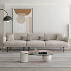 Plush pillows arranged on the sofa