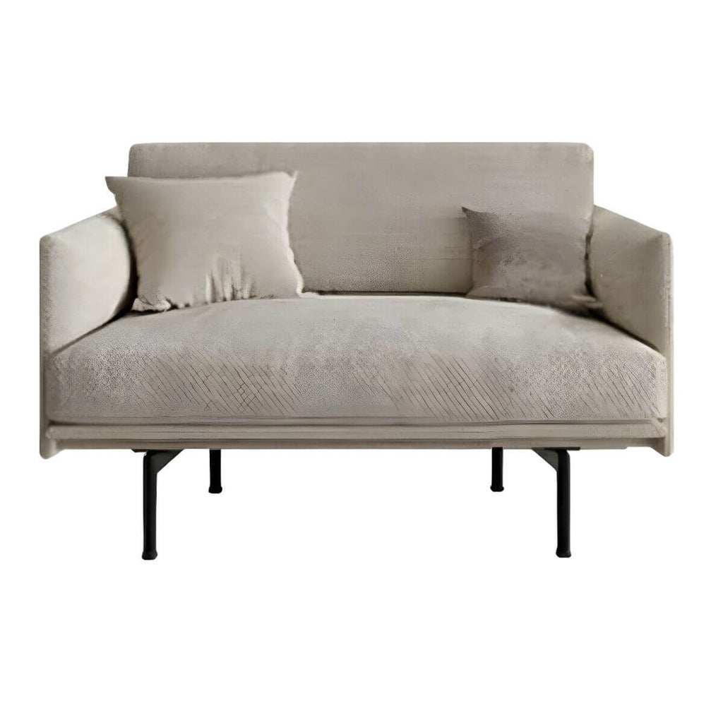 Sofa with comfortable pillows in a modern setting