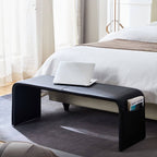 Upholstered Grey Bench for Living Room