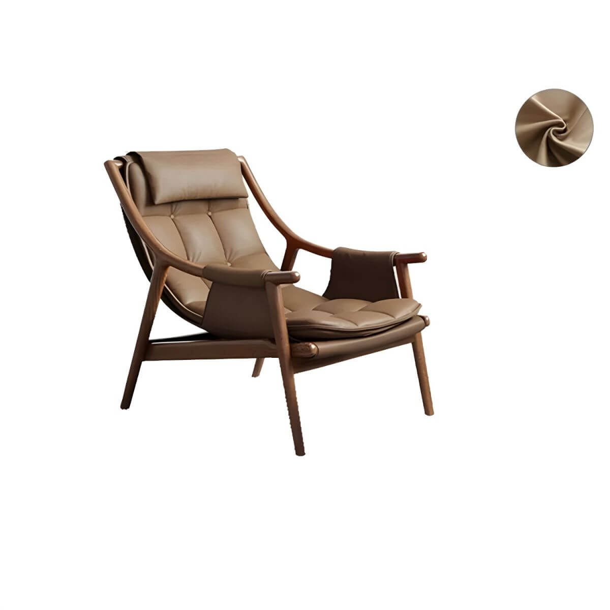 Stylish gray recliner with wood legs