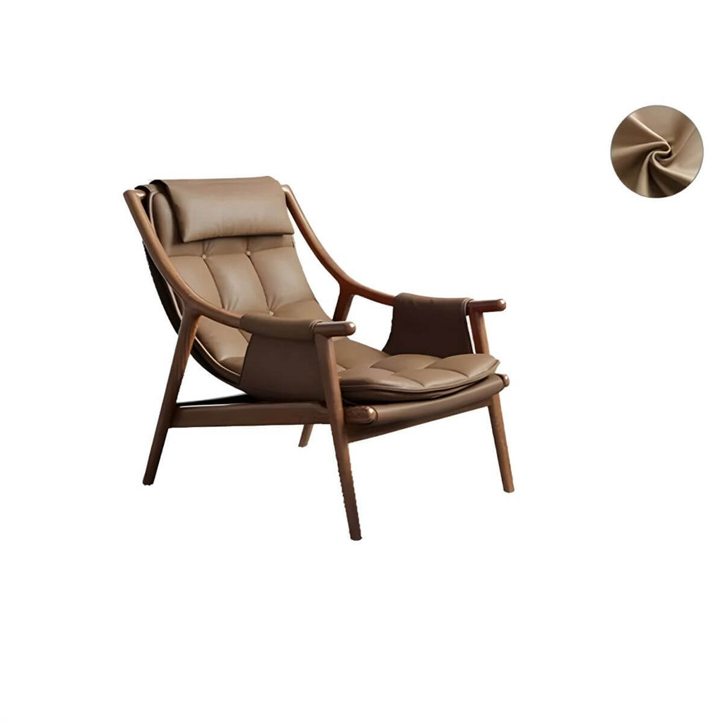 Stylish gray recliner with wood legs