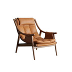 Elegant light brown leather recliner