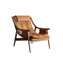 Elegant light brown leather recliner