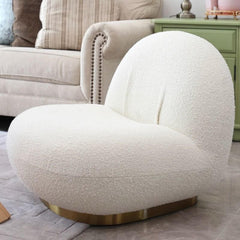 simple parlor side chair with white upholstery