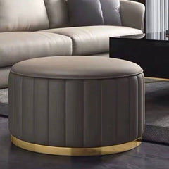 Accent stool in dark gray upholstery