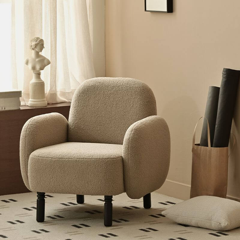 Simple Solid Color Arm Chair front view メイン画像