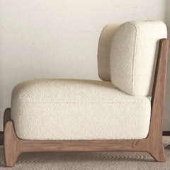 Stylish ash wood frame of the slipper chair