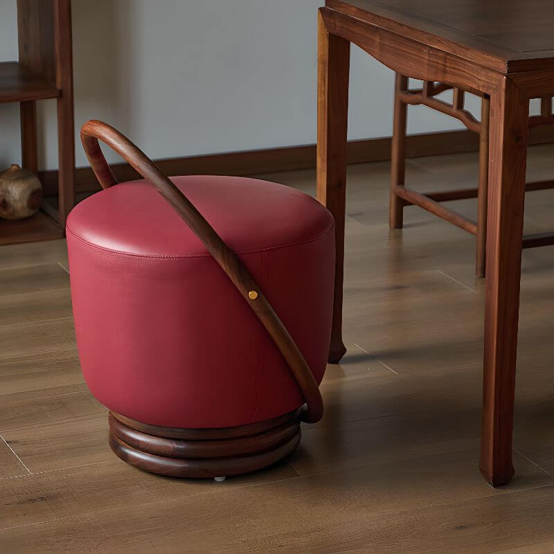 Upholstered base accent stool in modern style