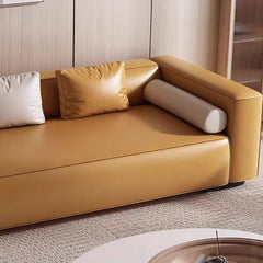 Overview of oversized solid color chaise lounge