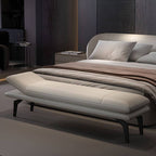 Orange cushioned rear seat back bench chair for modern decor