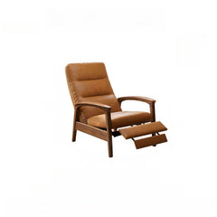 Simple solid color ergonomic reclining chair in brown